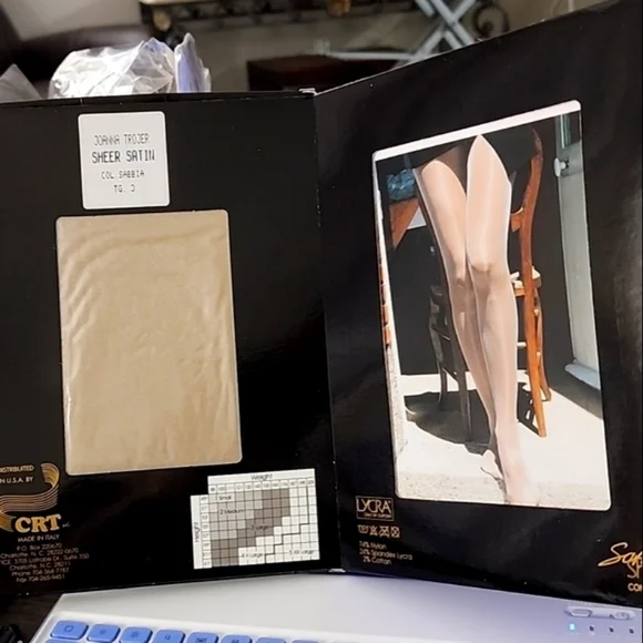 NWT'S JOANNA TROJER SATIN SHEER HOSIERY - Picture 2 of 5